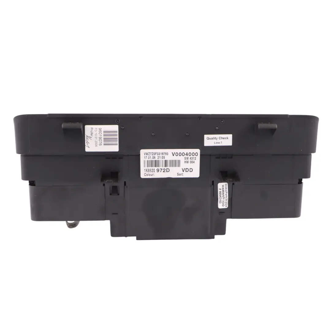 1K Instrument Cluster Speedo Clocks Petrol Manual to Volkswagen Golf with Part number 1K6920972D Volkswagen Golf 1K Instrument Cluster Speedo Clocks Petrol Manual - SKU RHD-1K6920972D - Part number 1K6920972D