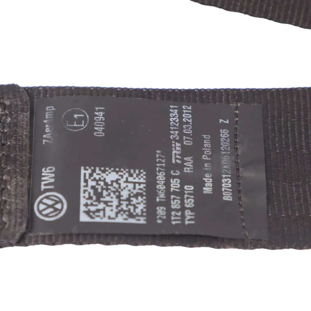 Front Seat Belt Upper Left N/S Passenger Side to VW Volkswagen Touran 1T with Part number 1T2857705C VW Volkswagen Touran 1T Front Seat Belt Upper Left N/S Passenger Side - SKU RHD-1T2857705C - Part number 1T2857705C