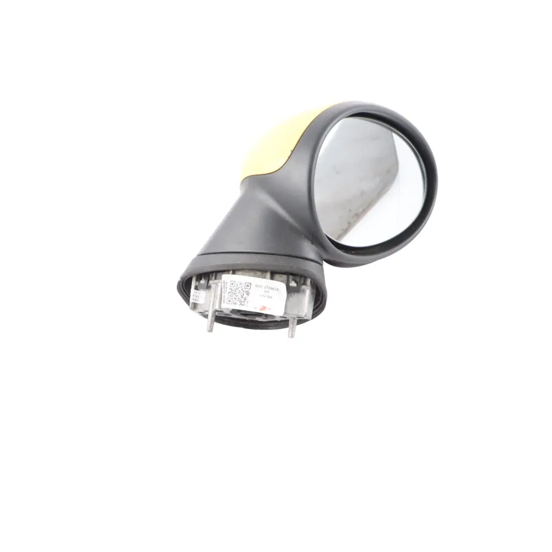 Wing Mirror Mini Cooper One R55 R56 R57 Door Right O/S 3 Pin Mellow Yellow A58 to with Part number 2755638 Wing Mirror Mini Cooper One R55 R56 R57 Door Right O/S 3 Pin Mellow Yellow A58 - SKU RHD-2755638-MY - Part number 2755638