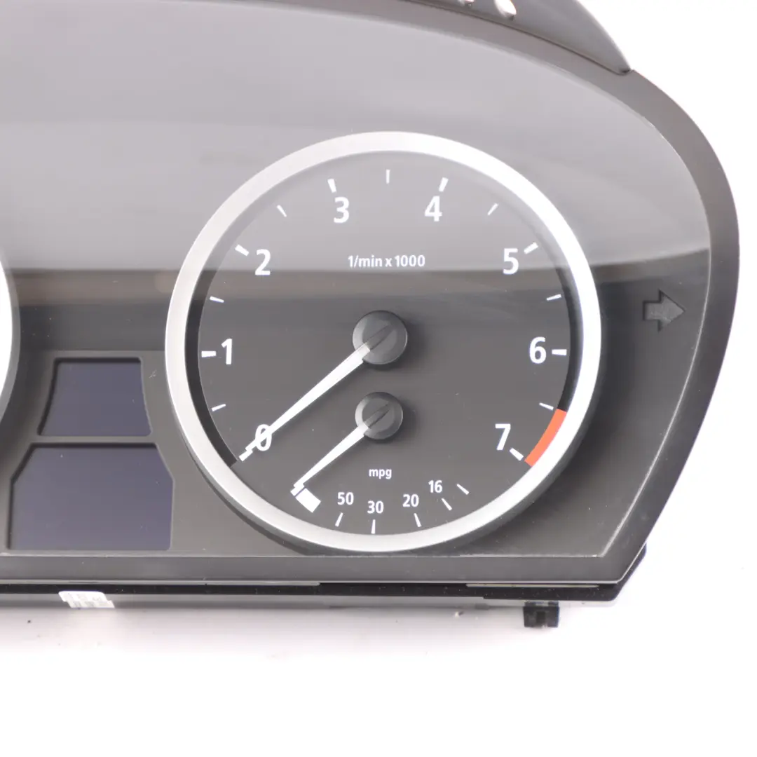 Instrument Cluster BMW E60 E61 LCI Petrol Speedo MPH MPG Automatic to with Part number 6974569 Instrument Cluster BMW E60 E61 LCI Petrol Speedo MPH MPG Automatic - SKU RHD-6974569-1 - Part number 6974569