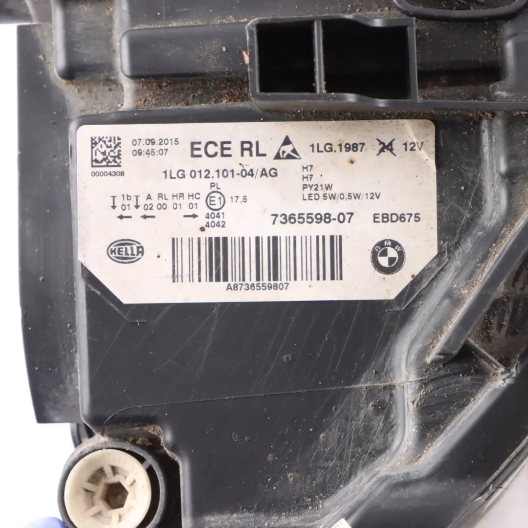 BMW F30 LCI F31 LCI Front Lamp Headlight Halogen Right O/S - SKU RHD-7365598 - Part number 7365598