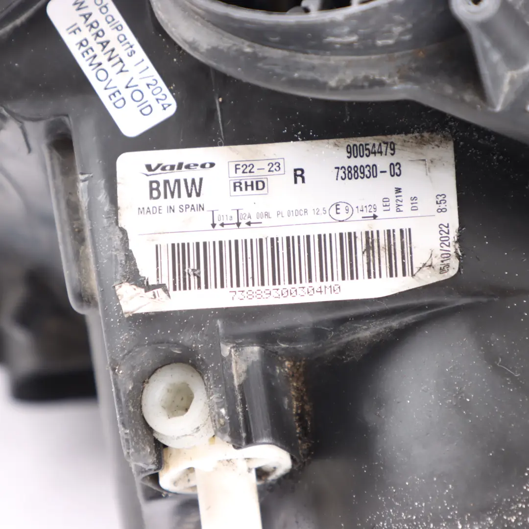 BMW F22 Front Lamp Xenon Headlight Right O/S - SKU RHD-7388930 - Part number 7388930