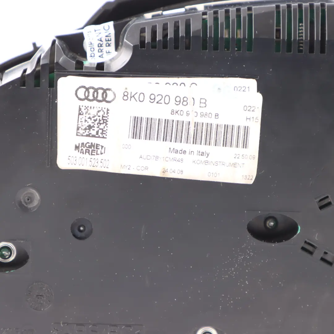 Audi A4 B8 3.0 TDI Diesel Instrument Cluster Speedo Meter Manual - SKU RHD-8K0920980B - Part number 8K0920980B