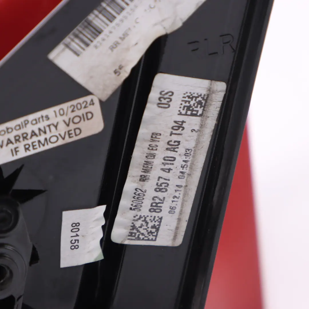 Mirror Wing Glass Right O/S Volcano Red Y3M 8R2857410AN to Audi Q5 8R Electric with Part number 8R2857410AN-VRE Audi Q5 8R Electric Mirror Wing Glass Right O/S Volcano Red Y3M 8R2857410AN - SKU RHD-8R2857410AN-VRE - Part number 8R2857410AN-VRE