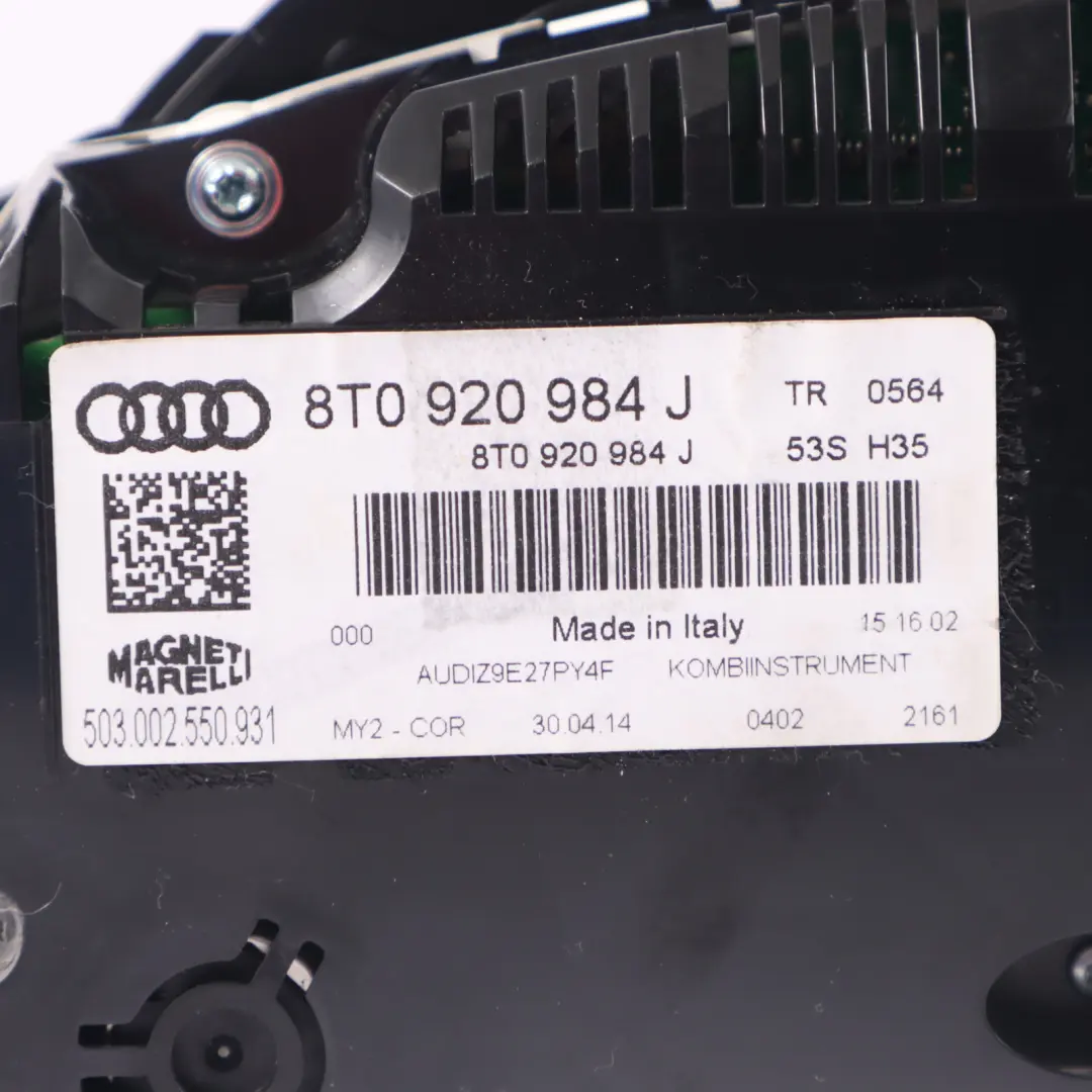 Audi A5 8T Petrol Instrument Cluster Speedo Meter Clocks Automatic - SKU RHD-8T0920984J - Part number 8T0920984J
