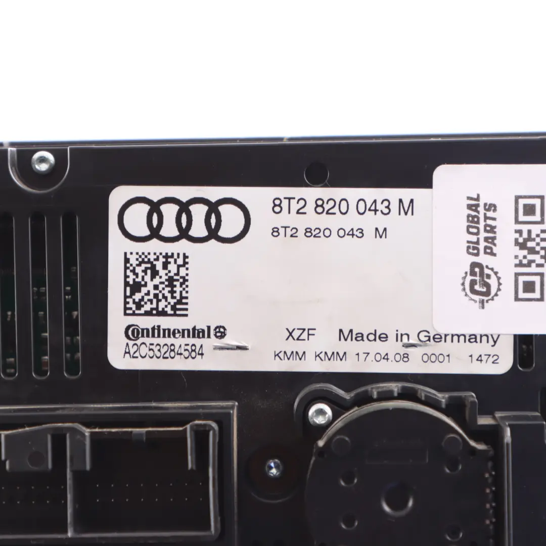 A/C Air Condition Heater Climate Control Switch Panel to Audi A4 B8 with Part number 8T2820043M Audi A4 B8 A/C Air Condition Heater Climate Control Switch Panel - SKU RHD-8T2820043M - Part number 8T2820043M