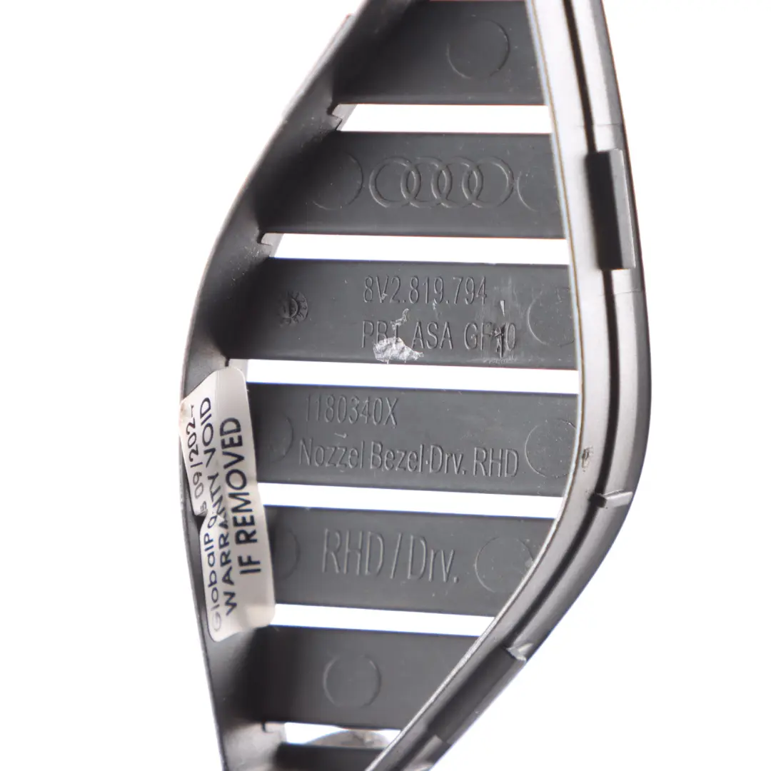 Front Dashboard Air Vent Grille Right O/S Panel to A3 8V with Part number 8V2819794 A3 8V Front Dashboard Air Vent Grille Right O/S Panel - SKU RHD-8V2819794 - Part number 8V2819794