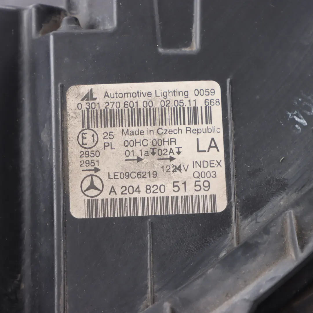 Mercedes W204 Headlamp Headlight Lamp Light Front Left N/S - SKU RHD-A2048205159 - Part number A2048205159