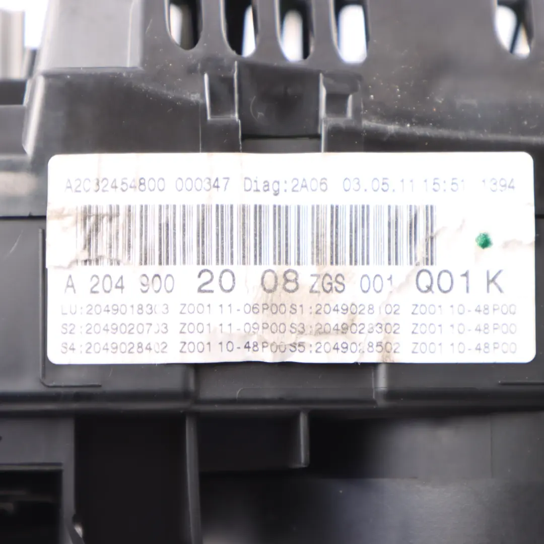 Instrument Cluster Speedometer Clocks Automatic to Mercedes W204 Petrol with Part number A2049002008 Mercedes W204 Petrol Instrument Cluster Speedometer Clocks Automatic - SKU RHD-A2049002008-1 - Part number A2049002008