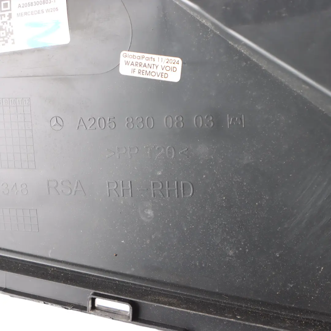 Mercedes W205 Windscreen Side Scuttle Panel Front Right O/S Cover - SKU RHD-A2058300803-1 - Part number A2058300803