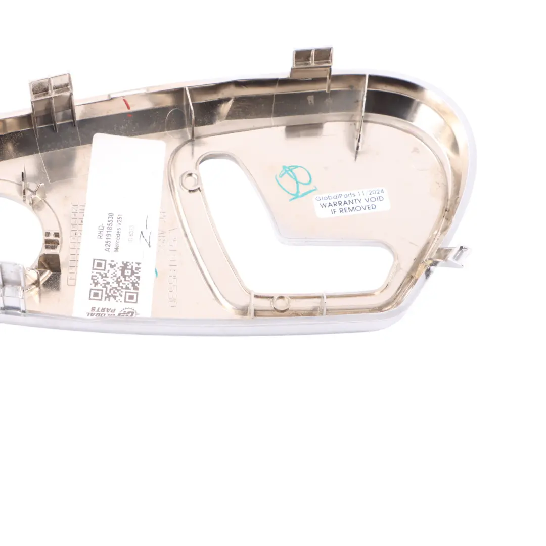Trim Switch Cover Left N/S Passenger Side to Mercedes V251 Seat with Part number A2519185530 Mercedes V251 Seat Trim Switch Cover Left N/S Passenger Side - SKU RHD-A2519185530 - Part number A2519185530