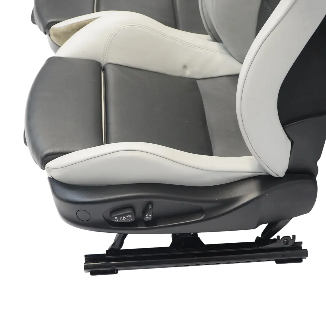 Front Seat Seats M Sport Leather Silverstone Heated Memory Set to BMW Z4 E86 with Part number 7906581 BMW Z4 E86 Front Seat Seats M Sport Leather Silverstone Heated Memory Set - SKU E86-SPORT-SILVERSTONE-LEATHER-SEATS-NBC5 - Part number 7906581