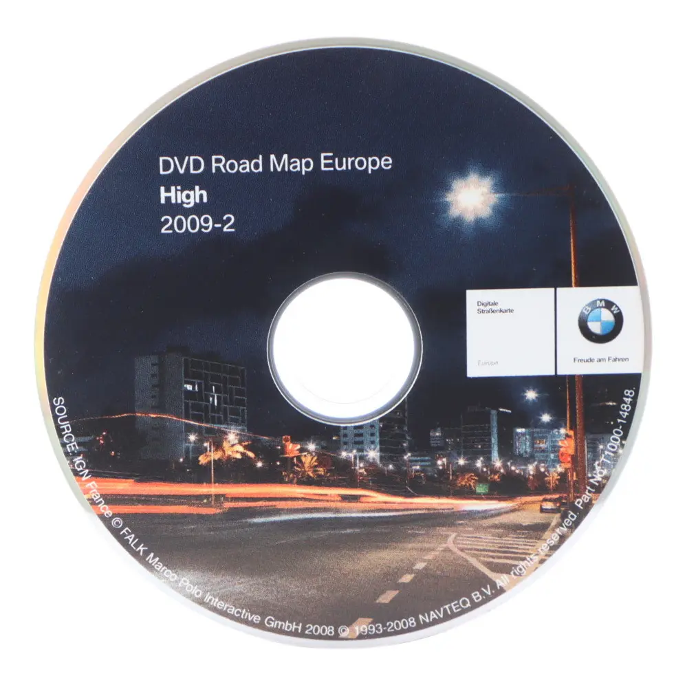 Disc High Navigation DVD 2009-2 Road Map Europe to BMW with Part number T1000 BMW Disc High Navigation DVD 2009-2 Road Map Europe - SKU T1000-14848 - Part number T1000