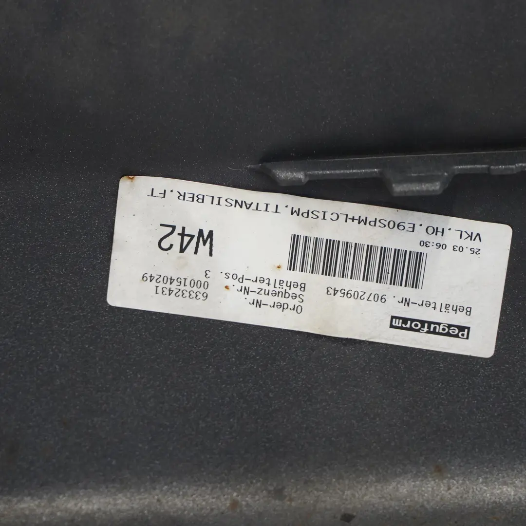 Bumper PDC Titansilber Titan Silver Silber - 354 to BMW E90 M Sport Rear with Part number 0033541 BMW E90 M Sport Rear Bumper PDC Titansilber Titan Silver Silber - 354 - SKU 0033541-TS - Part number 0033541