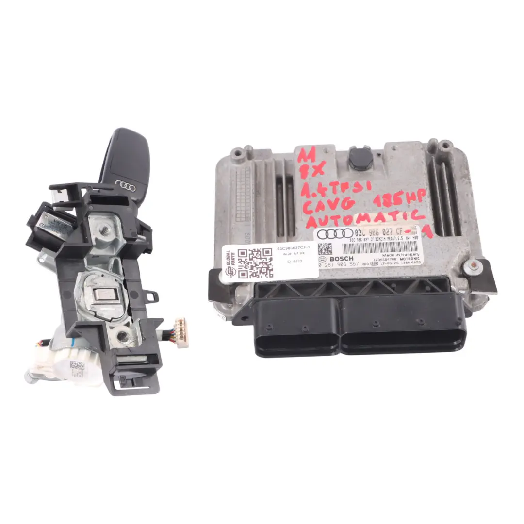Audi A1 8X 1.4 TFSI CAVG 185HP Petrol Engine ECU Kit Ignition + Key - SKU 03C906027CF-1 - Part number 03C906027CF
