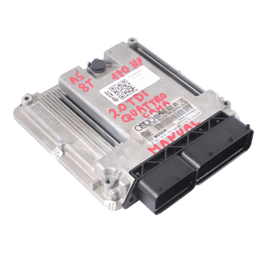 Audi A5 8T 2.0 TDI CAHA 170HP Módulo Control Motor ECU Manual - SKU 03L906022RM - Número de pieza 03L906022RM