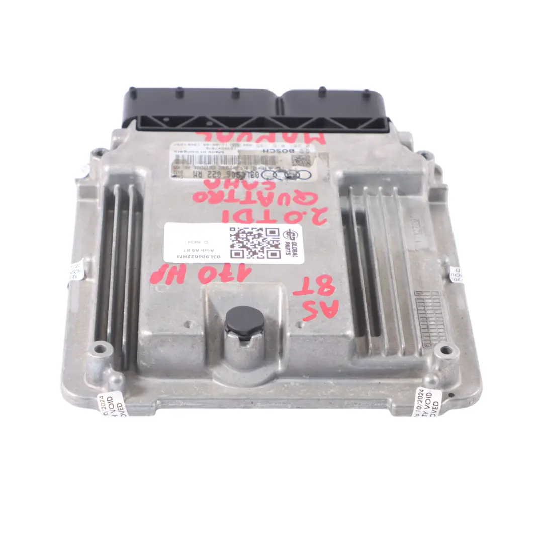 CAHA 170HP Módulo Control Motor ECU Manual para Audi A5 8T 2.0 TDI con número de pieza 03L906022RM Audi A5 8T 2.0 TDI CAHA 170HP Módulo Control Motor ECU Manual - SKU 03L906022RM - Número de pieza 03L906022RM