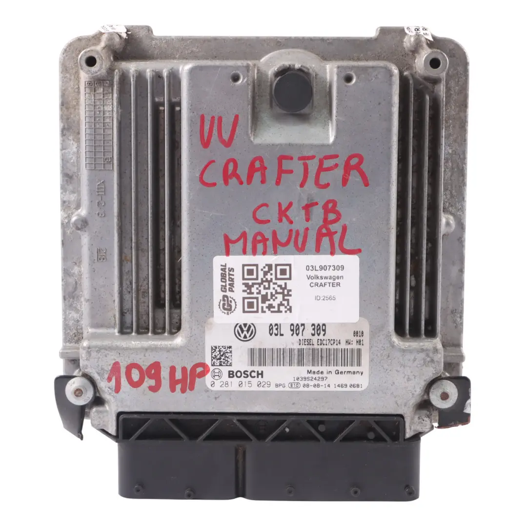 CKTB 109HP Kit ECU Moteur pour VW Volkswagen Crafter 2.0 TDI à propos du numéro de pièce 03L907309 VW Volkswagen Crafter 2.0 TDI CKTB 109HP Kit ECU Moteur - SKU 03L907309 - Numéro de pièce 03L907309