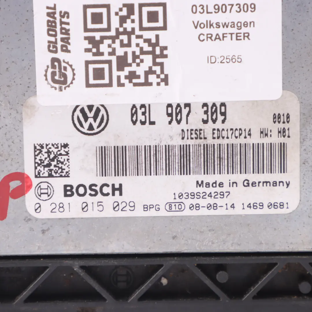 VW Volkswagen Crafter 2.0 TDI CKTB 109KM Komputer Silnika ECU - SKU 03L907309 - Numer Części 03L907309