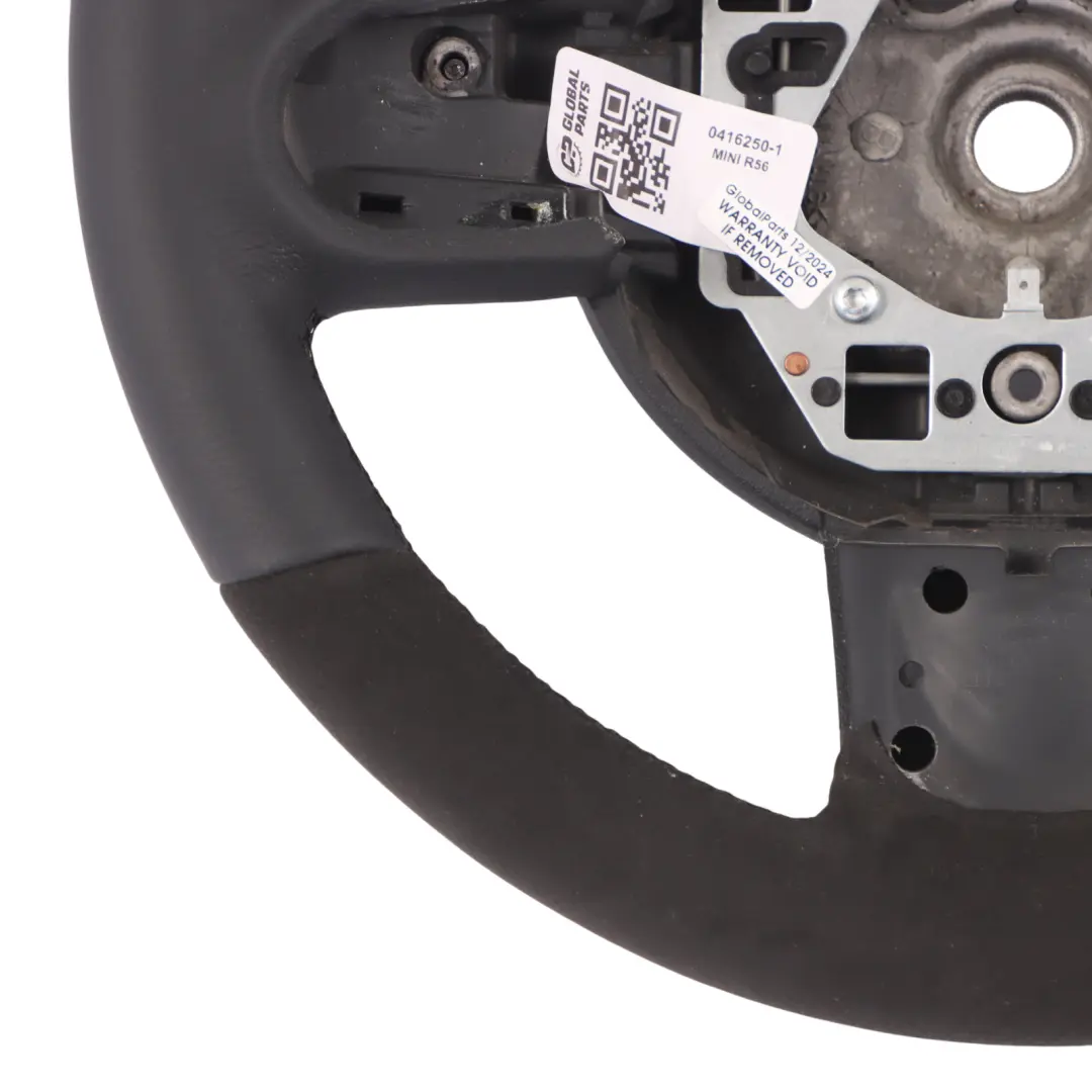 NUOVO Pelle Nera Alcantara per Volante Mini R55 R56 R57 R58 R60 JCW Sport con numero di parte 0416250 Volante Mini R55 R56 R57 R58 R60 JCW Sport NUOVO Pelle Nera Alcantara - SKU 0416250-1 - Numero di parte 0416250