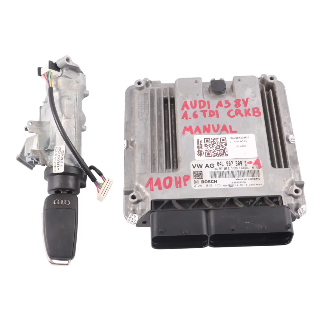 CRKB 110HP Motore ECU Kit Chiave Accensione Manual per Audi A3 8V 1.6 TDI con numero di parte 04L907309E Audi A3 8V 1.6 TDI CRKB 110HP Motore ECU Kit Chiave Accensione Manual - SKU 04L907309E-1 - Numero di parte 04L907309E