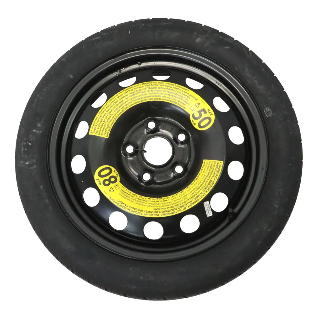 Stalowe Koło Zapasowe Dojazdówka 16" 125/70 do Volkswagen Golf Mk7 o numerze 1K0601027BT Volkswagen Golf Mk7 Stalowe Koło Zapasowe Dojazdówka 16" 125/70 - SKU 1K0601027BT - Numer Części 1K0601027BT