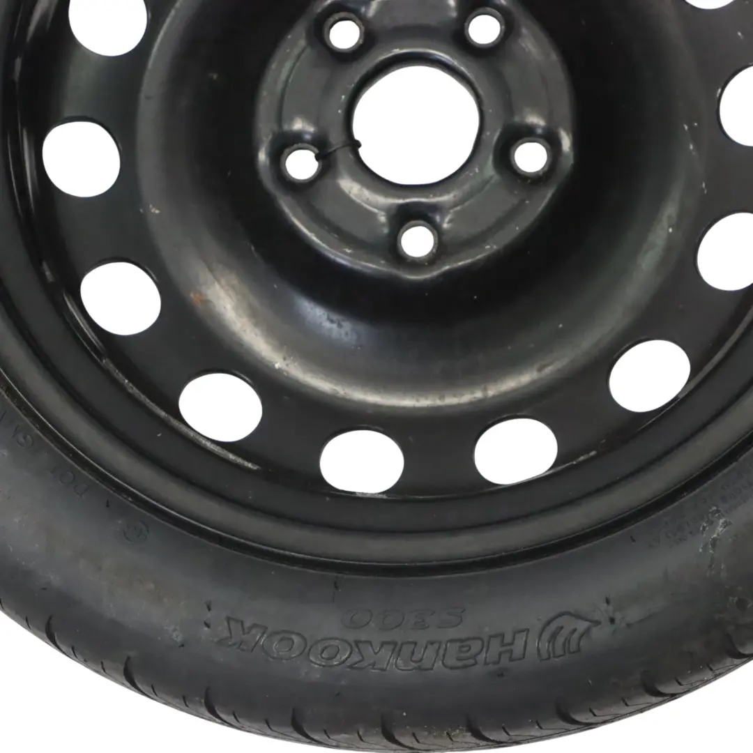 Rueda repuesto acero Space Saver 16" 125/70 para Volkswagen Golf Mk7 con número de pieza 1K0601027BT Volkswagen Golf Mk7 Rueda repuesto acero Space Saver 16" 125/70 - SKU 1K0601027BT - Número de pieza 1K0601027BT