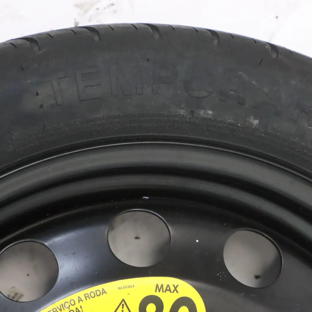 Steel Spare Wheel Space Saver 16" 125/70 to Volkswagen Golf Mk7 with Part number 1K0601027BT Volkswagen Golf Mk7 Steel Spare Wheel Space Saver 16" 125/70 - SKU 1K0601027BT - Part number 1K0601027BT