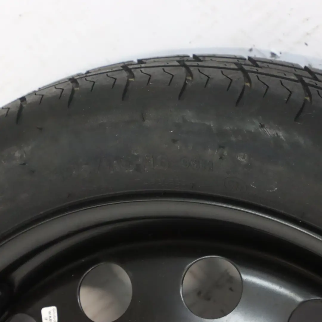 Steel Spare Wheel Space Saver 16" 125/70 to Volkswagen Golf Mk7 with Part number 1K0601027BT Volkswagen Golf Mk7 Steel Spare Wheel Space Saver 16" 125/70 - SKU 1K0601027BT - Part number 1K0601027BT