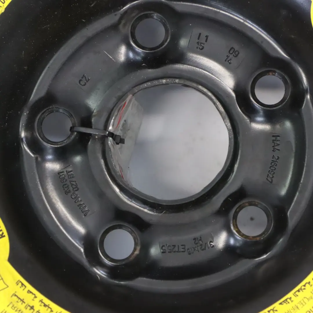 Stahl Ersatzrad Platzsparer 16" 125/70 für Volkswagen Golf Mk7 mit Teilenummer 1K0601027BT Volkswagen Golf Mk7 Stahl Ersatzrad Platzsparer 16" 125/70 - SKU 1K0601027BT - Teilenummer 1K0601027BT