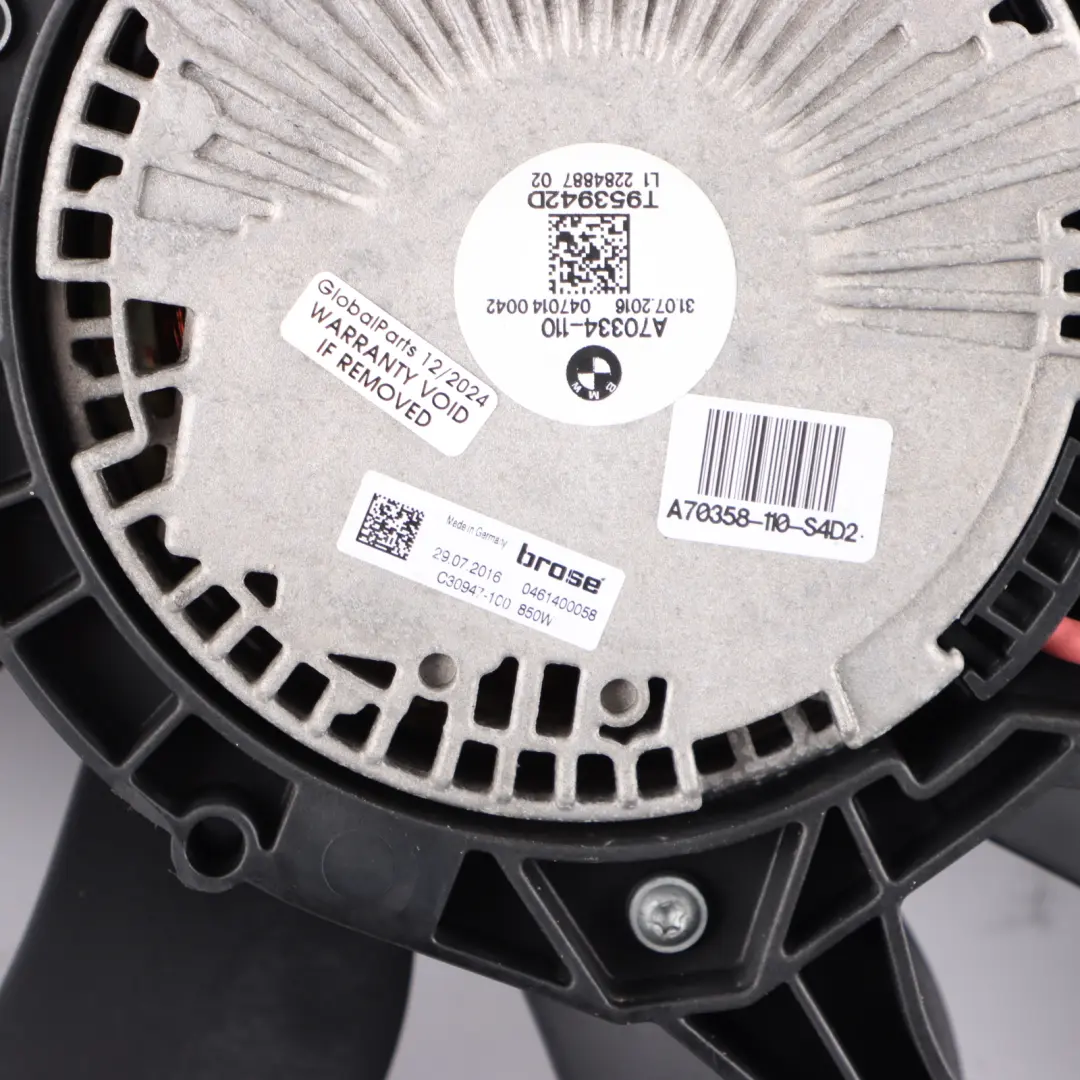 Fan Housing With Fan 850W to BMW F80 M3 F82 M4 Petrol Engine with Part number 2284887 BMW F80 M3 F82 M4 Petrol Engine Fan Housing With Fan 850W - SKU 2284887-2 - Part number 2284887