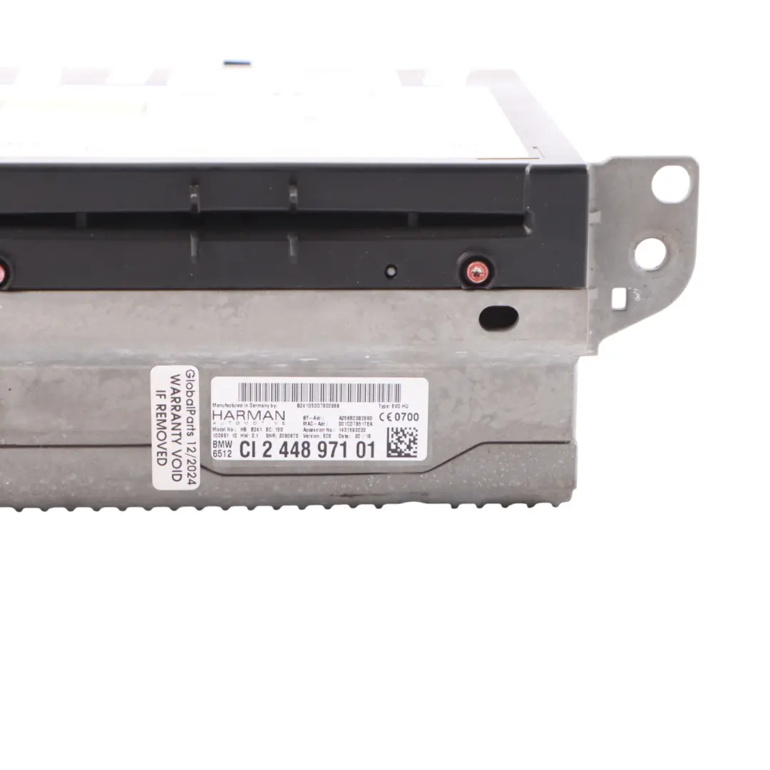 NBT EVO HU Display Satellitare Multimediale MMI Lettore CD para BMW F13 M6 con número de pieza 2448971 BMW F13 M6 NBT EVO HU Display Satellitare Multimediale MMI Lettore CD - SKU 2448971 - Número de pieza 2448971