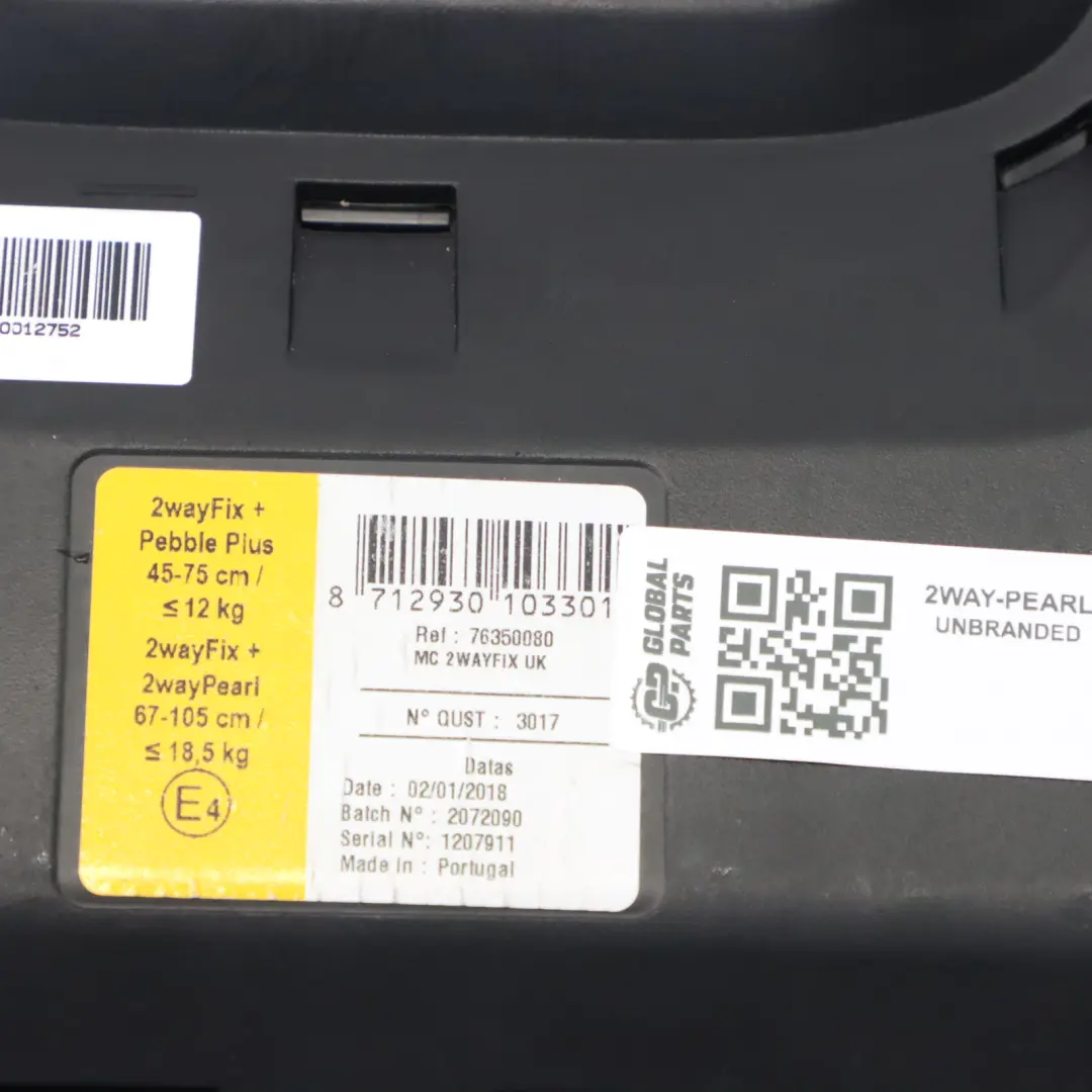  Asiento Pasajero Maxi-Cosi 2Way Pearl FamilyFix System - SKU 2WAY-PEARL - Número de pieza 2WAY-PEARL