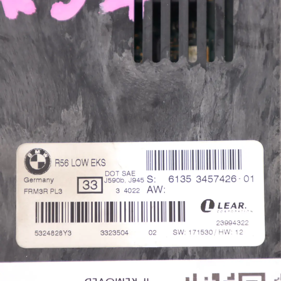  Footwell Module Mini R57 LCI Light Low EKS ECU PL3 FRM3R Lear - SKU 3457426-1 - Part number 3457426