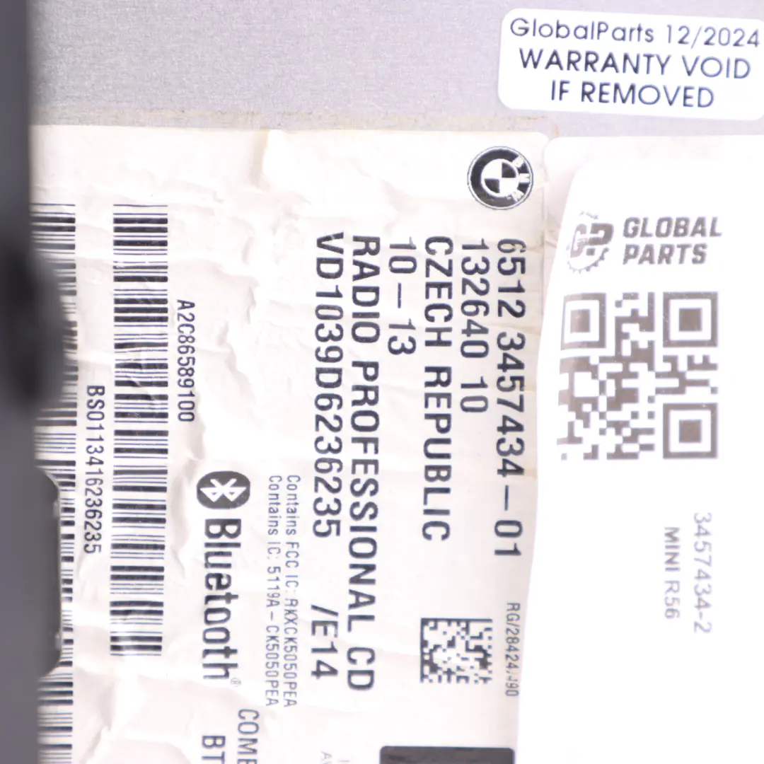 Radio Boost CD Player Head Unit to Mini Cooper R55 R56 R57 LCI R60 with Part number 3457434 Mini Cooper R55 R56 R57 LCI R60 Radio Boost CD Player Head Unit - SKU 3457434-2 - Part number 3457434