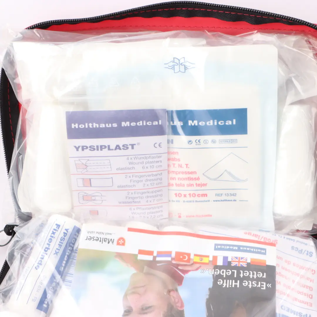 Emergency First Aid Kit Set Pouch Bandages to Audi A1 8X Q7 4L with Part number 4E0860282D Audi A1 8X Q7 4L Emergency First Aid Kit Set Pouch Bandages - SKU 4E0860282D - Part number 4E0860282D