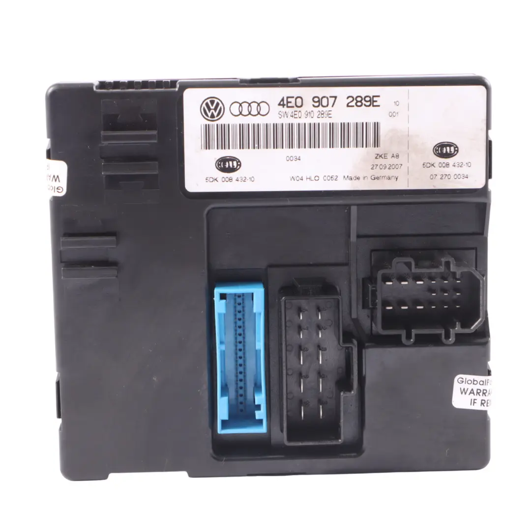 Audi A8 4E S8 D3 Comfort Unit Control Module - SKU 4E0907289E - Part number 4E0907289E