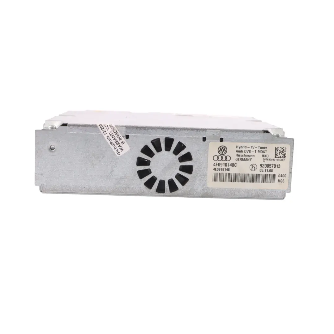 Sintonizzatore TV DVB Ricevitore ibrido digitale/analogico per Audi A8 4E S8 D3 con numero di parte 4E0910148C Audi A8 4E S8 D3 Sintonizzatore TV DVB Ricevitore ibrido digitale/analogico - SKU 4E0910148C - Numero di parte 4E0910148C
