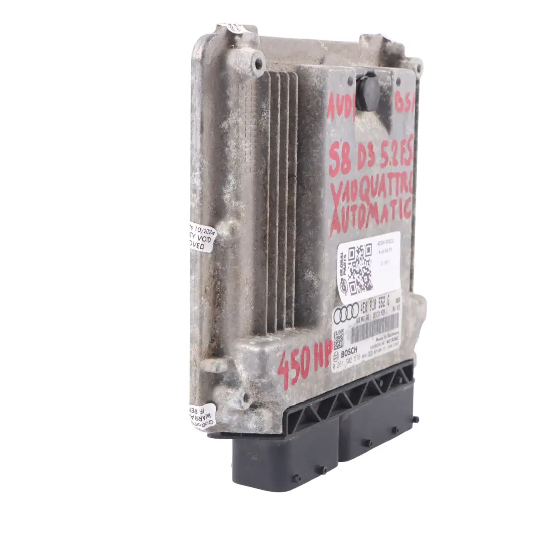 Audi S8 D3 5.2 FSI 450HP BSM Quattro Unità Motore ECU Automatico - SKU 4E0910552G - Numero di parte 4E0910552G