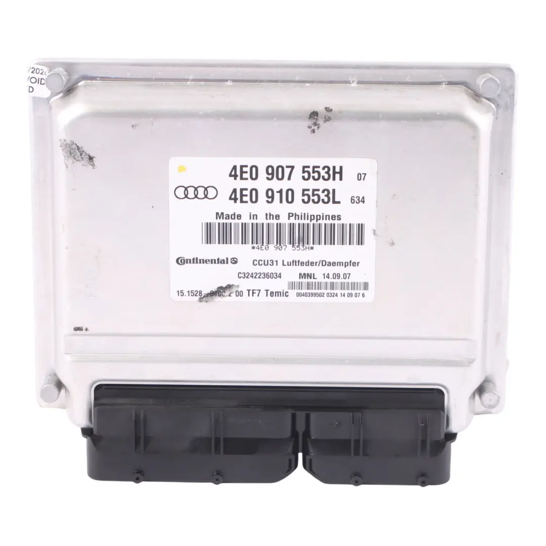 Modulo di controllo delle sospensioni pneumatiche per Audi A8 4E S8 D3 con numero di parte 4E0910553L Audi A8 4E S8 D3 Modulo di controllo delle sospensioni pneumatiche - SKU 4E0910553L - Numero di parte 4E0910553L