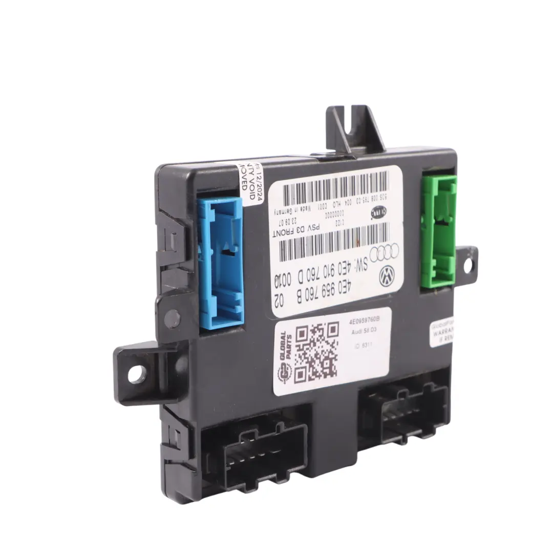 Module commande des sièges avant Mémoire droite gauche pour Audi A8 S8 D3 à propos du numéro de pièce 4E0959760B Audi A8 S8 D3 Module commande des sièges avant Mémoire droite gauche - SKU 4E0959760B - Numéro de pièce 4E0959760B