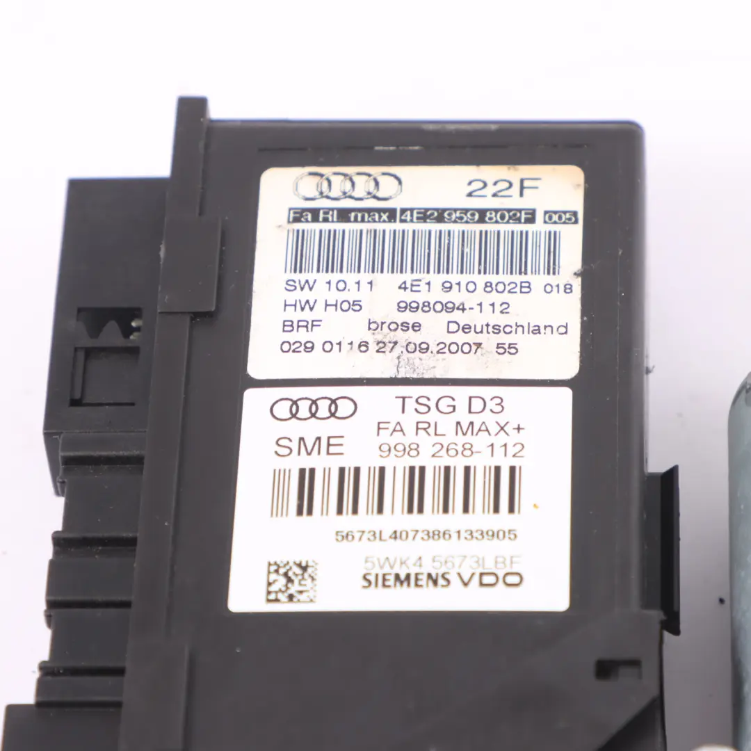 Audi A8 4E S8 D3 Moteur Lève-Vitre Avant Droit Régulateur - SKU 4E1910802B - Numéro de pièce 4E1910802B