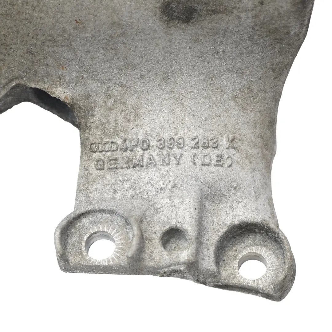 Mocowanie Podpora Manualnej Skrzyni Biegów do Audi A6 C6 2.0 TDI o numerze 4F0399263K Audi A6 C6 2.0 TDI Mocowanie Podpora Manualnej Skrzyni Biegów - SKU 4F0399263K - Numer Części 4F0399263K