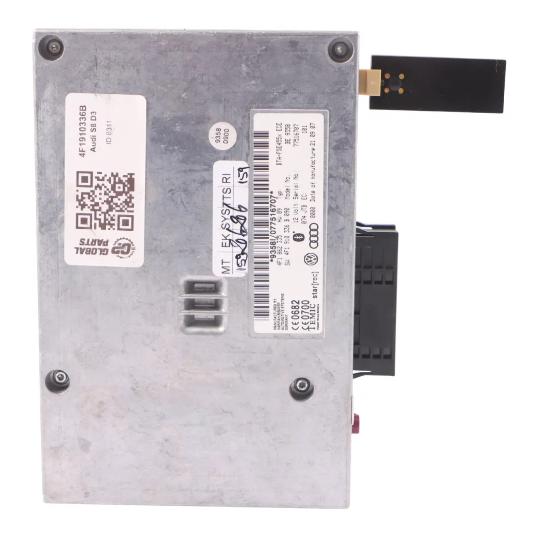 Module De Contrôle Téléphonique Audi A8 4E S8 D3 Unité Bluetooth pour à propos du numéro de pièce 4F1910336B Module De Contrôle Téléphonique Audi A8 4E S8 D3 Unité Bluetooth - SKU 4F1910336B - Numéro de pièce 4F1910336B