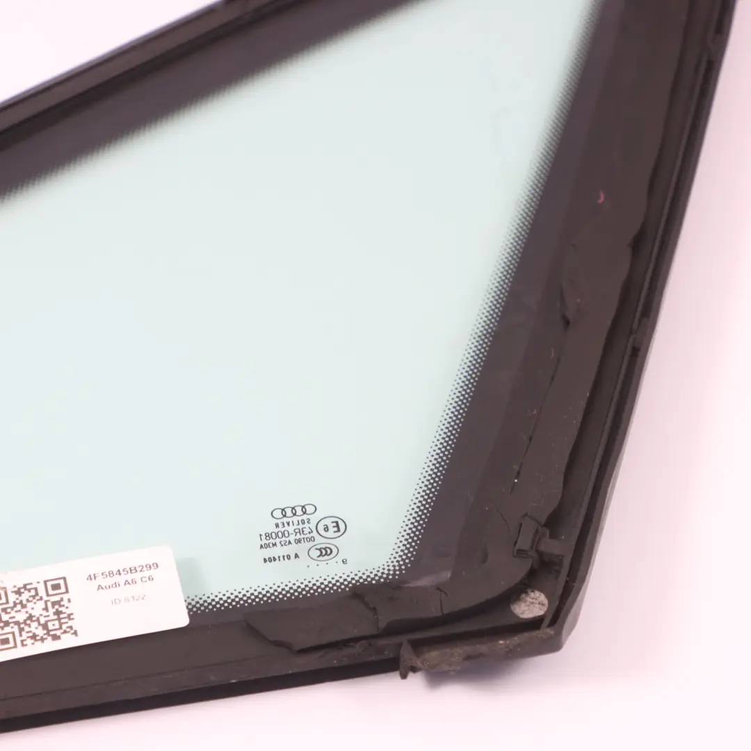 Quarter Triangle Window Glass Left N/S AS2 to Audi A6 C6 Rear with Part number 4F5845B299 Audi A6 C6 Rear Quarter Triangle Window Glass Left N/S AS2 - SKU 4F5845B299 - Part number 4F5845B299