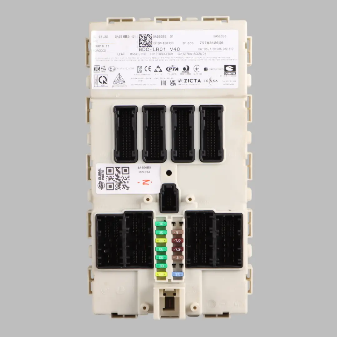 Body Control Comfort Unit Module BCM Unit ECU to Mini Cooper F54 with Part number 5A5E6B5 Mini Cooper F54 Body Control Comfort Unit Module BCM Unit ECU - SKU 5A5E6B5 - Part number 5A5E6B5