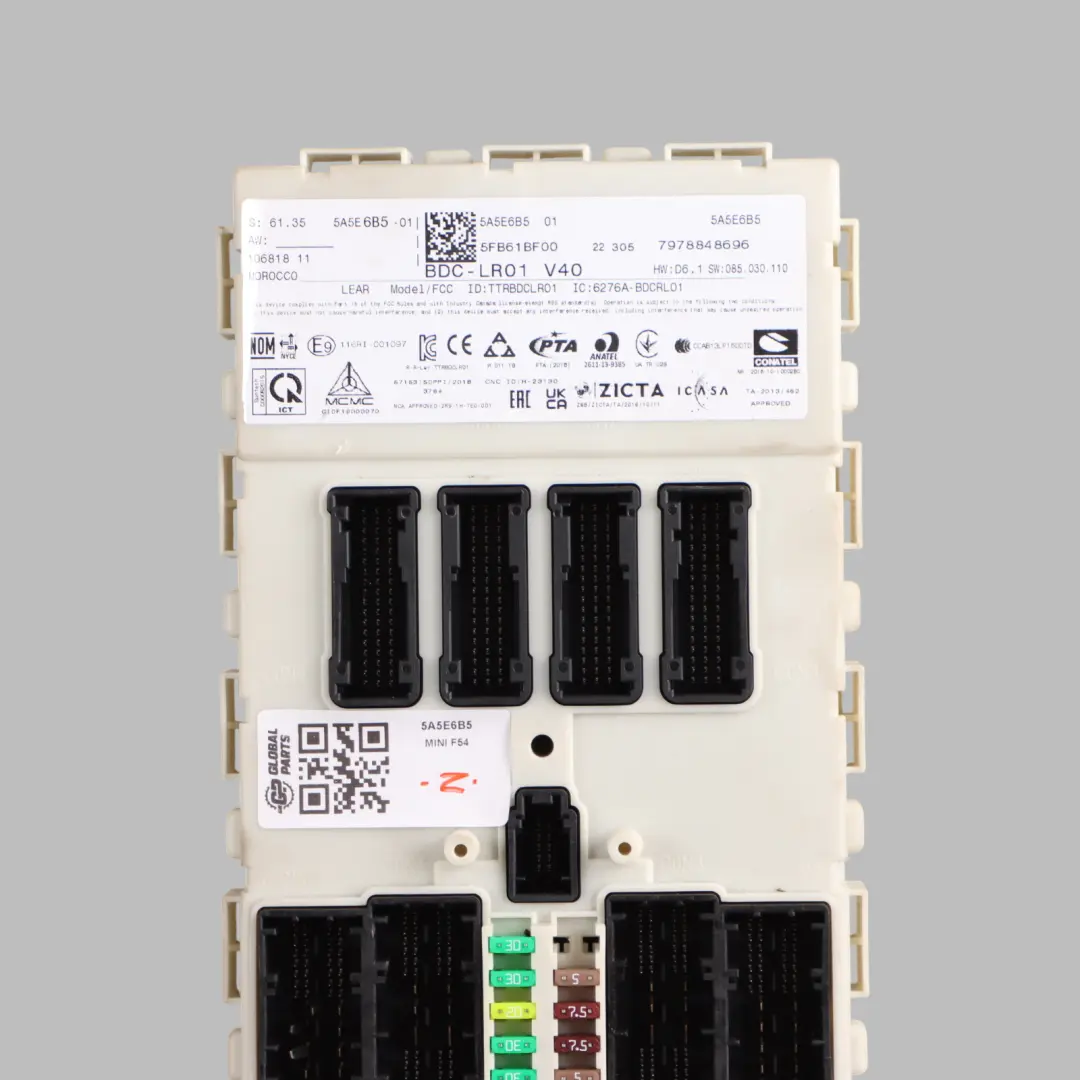 Body Control Comfort Unit Module BCM Unit ECU to Mini Cooper F54 with Part number 5A5E6B5 Mini Cooper F54 Body Control Comfort Unit Module BCM Unit ECU - SKU 5A5E6B5 - Part number 5A5E6B5