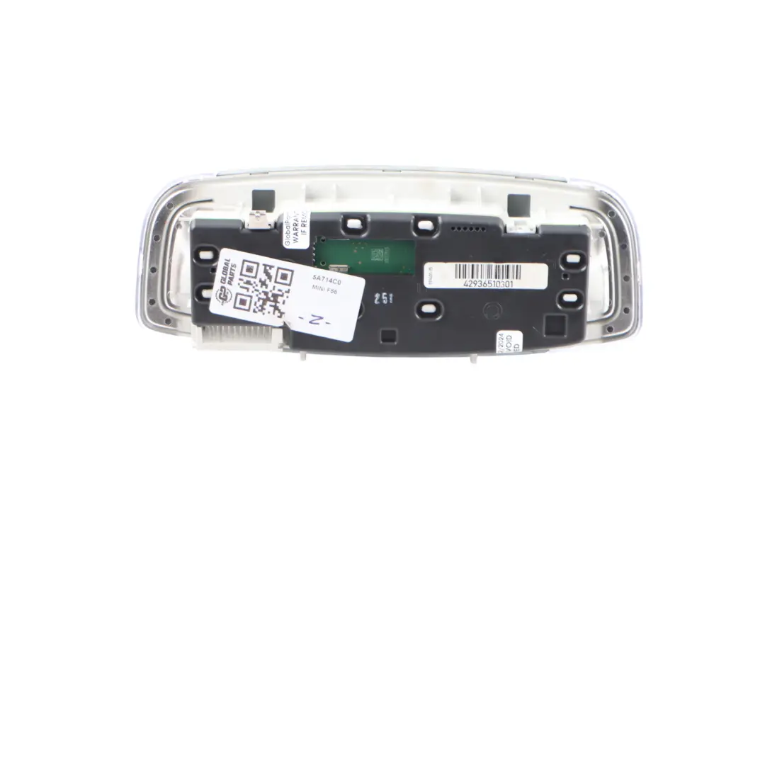 Interior Light Panel Mini F54 F55 F56 F60 Sunroof Control Unit to with Part number 5A714C0 Interior Light Panel Mini F54 F55 F56 F60 Sunroof Control Unit - SKU 5A714C0 - Part number 5A714C0