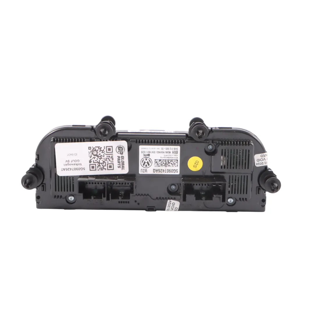 Dashboard Heater Panel Control Unit 5G00907426AQ to Volkswagen Golf Sportsvan with Part number 5G0907426AT Volkswagen Golf Sportsvan Dashboard Heater Panel Control Unit 5G00907426AQ - SKU 5G0907426AT - Part number 5G0907426AT