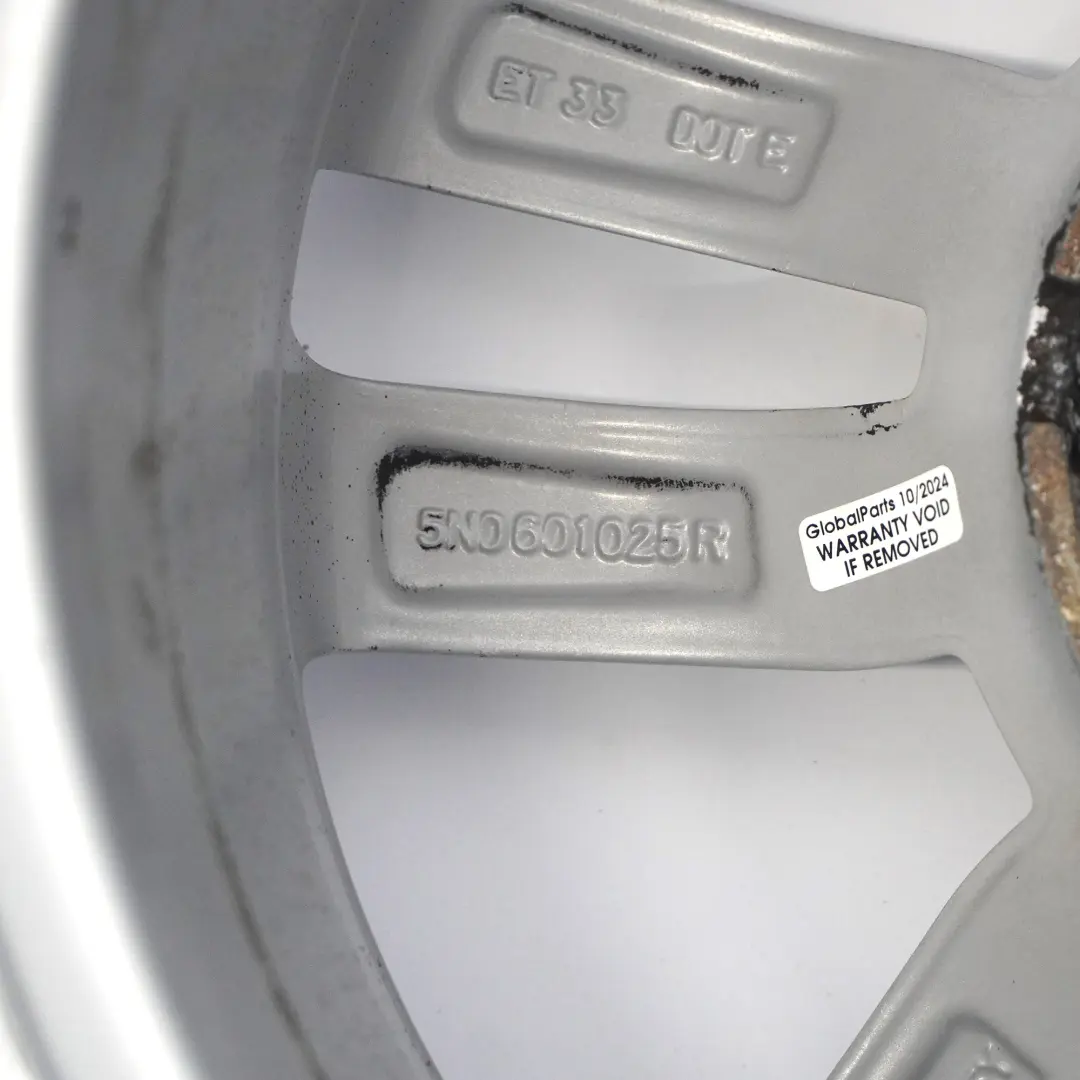 Volkswagen Tiguan 5N Cerchio lega argento 16" 6.5J ET:33 Star Spoke - SKU 5N0601025R-1 - Numero di parte 5N0601025R